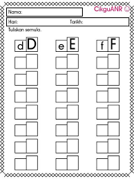 Ini adalah sebahagian lembaran kerja prasekolah. Latihan Bahasa Melayu Untuk Murid Prasekolah Tadika Huruf Lembar Kerja Suku Kata