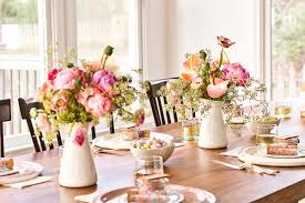 I would select a medium sized bouquet that doesn't require any work other than adding water. How To Throw A Minimal Spring Dinner Party Just In Time For Mother S Day