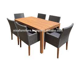 This table is handmade of solid teak wood, which is very sturdy and durable and has natural characteristics. Teak Wood Wicker Rectangular Dining Chairs And Table Set Outdoor Furniture Rattan Chair Otherhomefurniture Buy Otherhomefurniture Outdoor Dining Table Outdoor Furniture Product On Alibaba Com