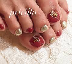 赤金 ロングネイル Nail Salon Couturiereネイルサロンクチュ