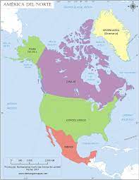 Yace en el hemisferio norte y casi por completo en el hemisferio occidental. Resultado De Imagen Para America Del Norte Mapa Del Norte Map Norte