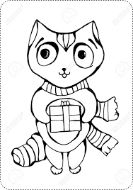 If your child loves interacting. Pagina Del Colorante Del Gato De La Navidad En La Ilustracion Blanca Del Fondo Ilustraciones Vectoriales Clip Art Vectorizado Libre De Derechos Image 92406732