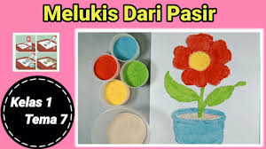 Buat lah kritik dengan mengidentifikasi bagian deskripsi, analisis formal, interpretasidan penilaian pada kritik karya seni rupa berikut nama seniman: Membuat Lukisan Dari Pasir Kelas 1 Tema 7 Youtube