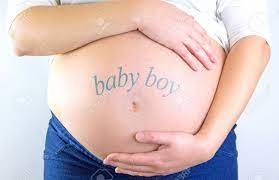 Pregnant Woman Belly With Baby Boy Text Stock Photo Picture And Royalty Free Image Image 34921273