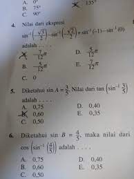Contoh soal persamaan trigonometri kelas 11 peminatan. Invers Fungsi Trigonometri No 5 Pakai Cara Lengkap Penjelasan Brainly Co Id