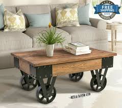 The vogue coffee table with drawer is an elegant and classic table that is so versatile and convenient. Industrial Solid Wood Coffee Table Rustic Metal Wheels Country Accent Shelf Us Ebay Farmhouse Coffee Table Decor Coffee Table Wood Coffee Table Rustic