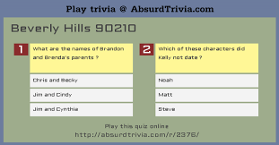 It's actually very easy if you've seen every movie (but you probably haven't). Trivia Quiz Beverly Hills 90210