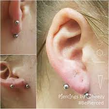 Fresh Transverse Lobe Piercing With Implant Grade Steel Bar Cool Piercings With Top Quality Jewellery Yes Please Cool Piercings Lobe Piercing Body Piercings