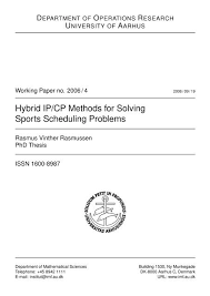 Howell proverbs (french) 10 the best ointments are put in little boxes. Hybrid Ip Cp Methods For Solving Sports Scheduling Problems