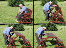 Deep, can also be mounted permanently. Wonderful Diy 2 In 1 Folding Bench And Picnic Table