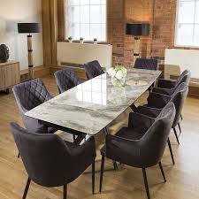 Shop our 8 seat dining table selection from top sellers and makers around the world. Italian Ceramic Grey Marble Dining Set With 8 X Charcoal Carver Chairs Dining Table Design Modern Dining Table Marble Dining Room Furniture Design