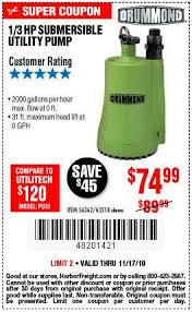 Drummond 1/3 hp submersible sump pump with heavy duty vertical float switch 4000 gph for $84.99. 1 3 Hp Submersible Utility Pump 2000 Gph Utility Pumps Submersible Water Well House