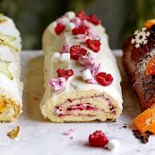Glutenvrije Kerststronk Met Framboos Recept Kerststronk Dessert Ideeen Voedsel Ideeen
