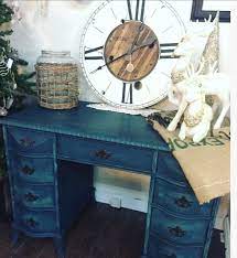 Desk Painted In Diy Paint Bohemian Blue And Old 57 Desk Diy Painting Furniture