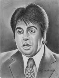 Charcoal sketch of Dilip Kumar