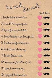 He Said She Said Printable Bridal Shower Game Etsy Printable Bridal Shower Games Bridal Shower Games Wedding Bridal Shower