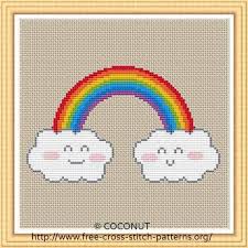 Counted Cross Free Bird Cross Stitch Patterns To Print Rainbow And Clouds Free And Easy Printable Cross Stitch Pattern Cross Stitch Patterns Free Cross Stitch Butterfly Cross Stitch Pattern