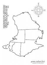 Color the shapes numbered 1 red, and color the shapes numbered 2 blue. Blank Map Of Australia Coloring Page Print Color Fun Cute766