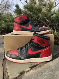 1985 Nike Air Jordan 1 Og Bred Size 11 5 Orginal Vintage Black Red Banned Korea Air Jordans Air Jordan Shoes Air Jordans Retro