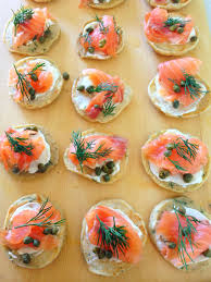 Smoked Salmon Dill Chive Bilinis With Cream Fraiche Capers Appetizer Recipes Smoked Salmon Appetizers