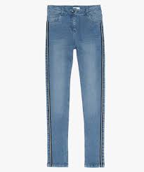 Jeans taille haute haute couture vetements mode pour fille défilé de mode tenues à la mode mode femme jeans avec des talons chanel. Gemo Vetements Jean Fille Skinny A Taille Haute Et Bandes Rayees Gris Jeans Fille Gemo