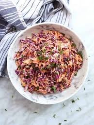For the red cabbage slaw: Creamy Red Cabbage And Carrot Slaw Slow The Cook Down