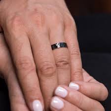 Gold Wedding Band Hammered Flat Band Wedding Flat Band Mens Wedding Band 14 Karats Band Ring Black Gold Ring Solid Gold Band