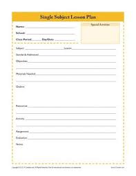 Daily Single Subject Lesson Plan Template Secondary Daily Lesson Plan Weekly Lesson Plan Template Teacher Lesson Plans Template