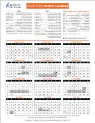 Boston Public Schools Boston Public Schools District Calendar