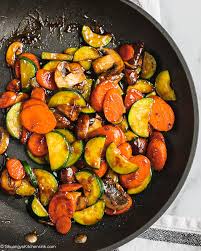 Allow oil to return to 350 degrees between batches. Zucchini Mushroom Stir Fry Paleo Vegan Shuangy S Kitchen Sink