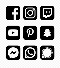 Discover free hd social media icons png images. Hd Black Social Media Square Icons Png Citypng