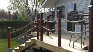 Maybe you would like to learn more about one of these? 1 1 2 Rope With 4x4 Clear Cedar Stained Redwood The Deck Will Be Stained In The Fall Railings Outdoor Decks Backyard Nautical Deck Ideas