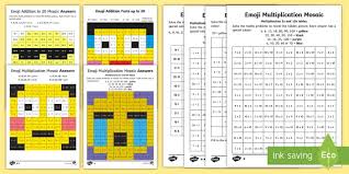 Color and detail vary across platforms Emoji Maths Activity Pack Teacher Made