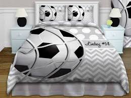 Soccer Comforter Set Grey And White Bedding Soccer Ball Etsy Grey Comforter Sets Soccer Bedding Bedding Sets Grey