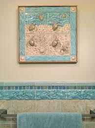 These Sea Turtles Can Be Installed Or Framed As Shown Here Yes It S The Same Bathroom Tile Murals Mosaic Shower Beach House Decor