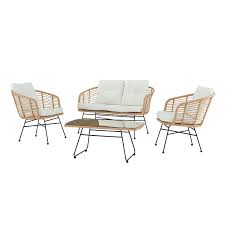 The uk's largest rattan garden furniture retailer. St Loy Natural 4 Seater Rattan Sofa Set Shop Designer Home Furnishings