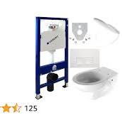 Geberit Duofix Vorwandelement + Wand Tiefspül WC + Delta 50 + WC Sitz - WC  Set
