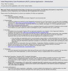 Any student considering a career as a respiratory therapist who might be denied licensure is advised to consult the disciplinary guidelines (california code of regulations, 1399.374) published by the respiratory. Https Www Rcb Ca Gov Applicants Forms Inital Application User Guide Pdf