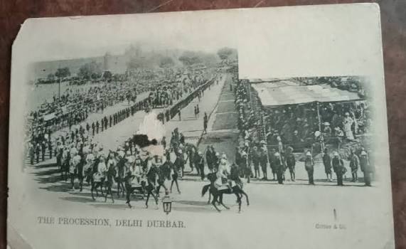 Heritage of India: The Procession Delhi Durbar (Coronation Dubar Delhi) 12th December 1911 vintage postcard