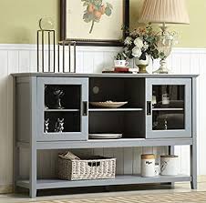 I think it was perfect piece to put behind the sofa in this salt lake city. Amazon Com Mixcept 55 Modern And Contemporary Sideboard Buffet Cabinet Wood Console Table Storage Cabinet With Sliding Doors Kitchen Dining Room Furniture Gray Buffets Sideboards