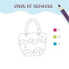 And we will color this particular bag. Coloring Page With Cute Shopping Bag Color By Numbers Educational Kid Game Drawing Childrens Activity Printable Worksheet 2762949 Vector Art At Vecteezy