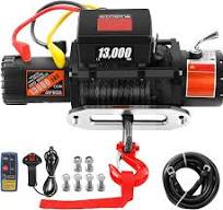 Rengue Cabrestante eléctrico, 13000 libras con cuerda sintética de 65 pies,  cabrestante de potencia de 12 V con control remoto inalámbrico IP67 ATV ...