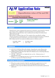 (a) exact weighing of the oil, (b) dissolving of the oil in a 1:1 ethanol diethylether solvent, and (c) titration with a 0.1 m ethanolic koh solution using. Pdf Saponification Value Of Fat And Oil Acid Base Titration Non Aqueous By Automatic Potentiometric Titrator Standard Jis K 0070 Astm D 5558 Iso 3657 Standard Test Method For Fat And Oil