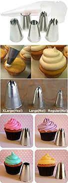 Large Piping Tips Pridebit Cupcake Cake Decorating Tips 5 Extra Large 4 Classic Tips 1 Ruffle Tip S Cake Decorating Piping Cake Decorating Tips Icing Tips