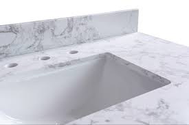 Free shipping on orders $99+. 43 X22 Carrara Marble Vanity Top With Rectangular Cermaic Sink Backsplash Walmart Com Walmart Com