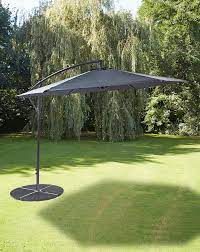 Cantilever garden parasol ø 3 m dark grey savona. Elton 3m Cantilever Parasol Grey Oxendales