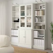 Havsta Storage Combination W Glass Doors Gray 79 7 8x18 1 2x83 1 2 Ikea Cheap Office Furniture Movable Shelf Glass Cabinet Doors