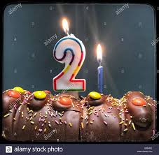 Click here to see description. 21st Birthday Chocolate Caterpillar Cake With Sprinkles And Chocolate Beans And 2 And 1 Lit Candles Burning Stock Photo Alamy