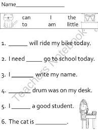 Teachers Notebook Sight Words Kindergarten Sight Word Sentences Sight Words