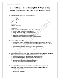 Contoh soal hots essay sosiologi. Contoh Soal Struktur Sosial Beserta Jawabannya